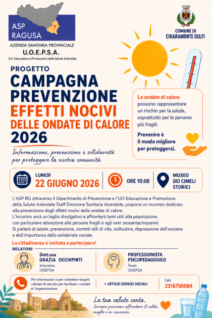Campagna Prevenzione effetti nocivi delle ondate di calore