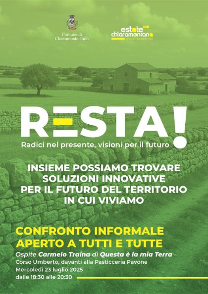 Politiche Giovanili – Confronto Informale aperto a tutti – “Resta” - Soluzioni innovative per il futuro del territorio